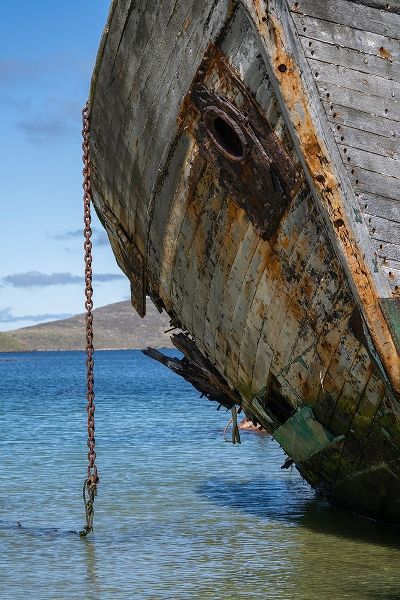 Falkland Islands-New Island Grounded and abandoned ship on shore